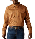 Ariat Men's Solid Twill Tan Classic Fit Snap Shirt |10062473