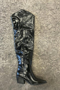 MELANIE METALLIC BLACK BOOTS