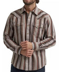 Wrangler Men’s Retro Premium Stripe Western Snap Long Sleeve Button Up Shirt|112384768