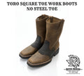 NO STEEL TOE | TORO WESTERN SQUARE TOE BOOTS BROWN