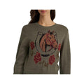 Wrangler Women's Horse Rose Crew Sweater| 112385386