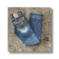 ‘’JONATHAN’’ MENS ROCK REVIVAL BOOT CUT  JEANS WHITE LABEL