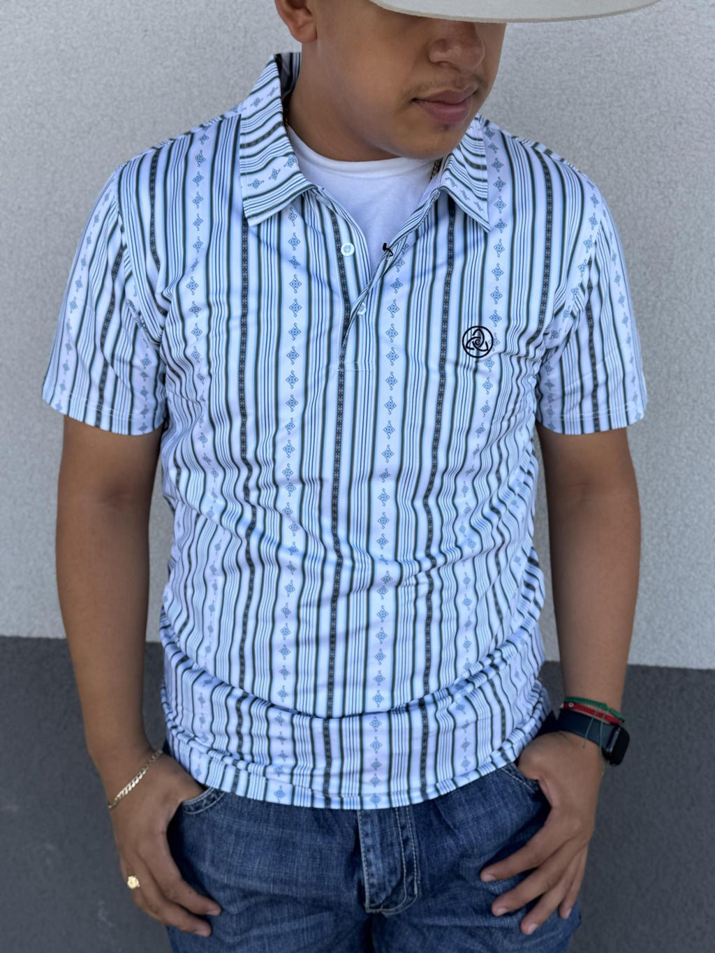 CUEROLINE MEN’S GREY/BLUE/WHITE POLO | SKCL2026P31