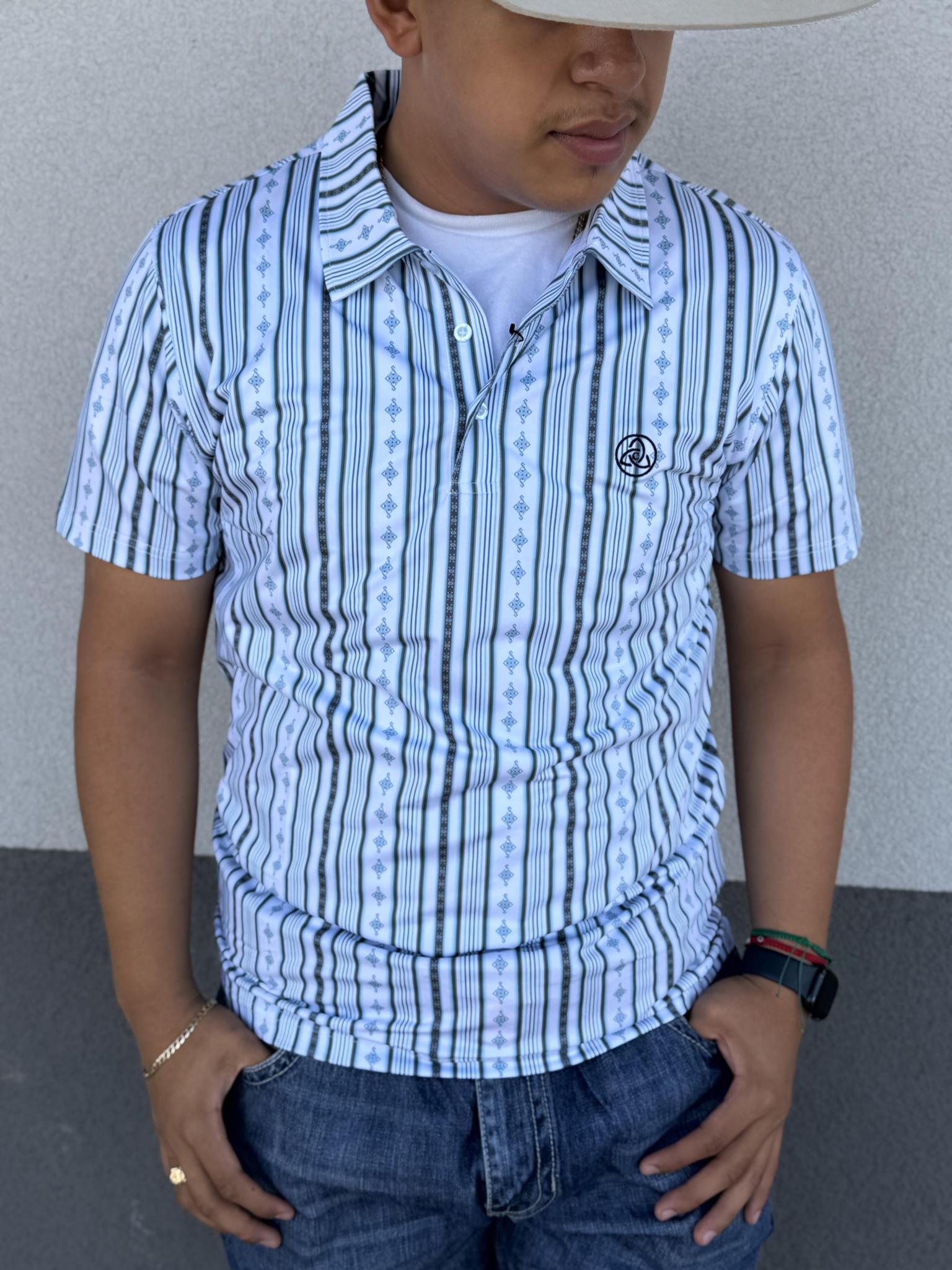 CUEROLINE MEN’S GREY/BLUE/WHITE POLO | SKCL2026P31