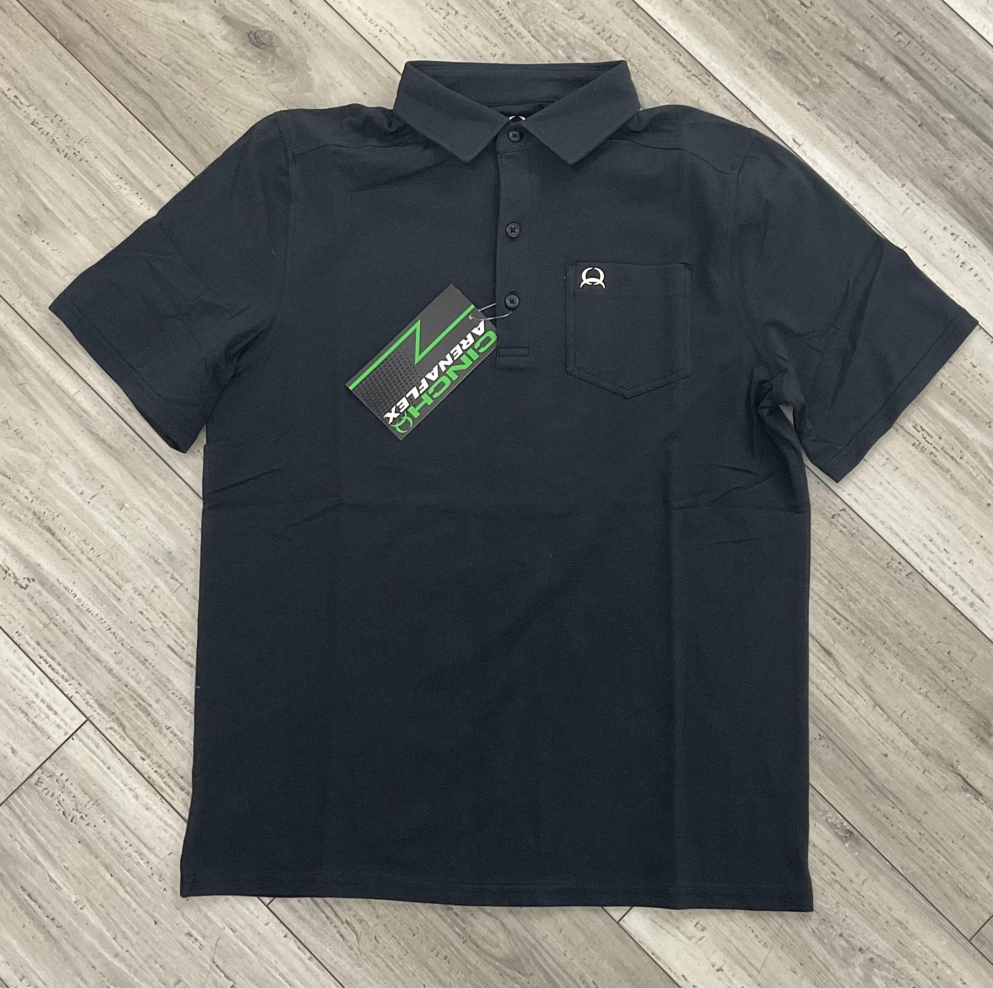 CINCH MEN’S ARENAFLEX BLACK POLO | MTK1874003