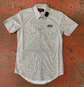 Mens Geo woven snap shirt taupe | RRMS1SR0Q9