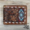 “ THOMAS  “ | IRON SPUR WESTERN CO MEN BI FOLD  WESTERN TOOLED LEATHER WALLET BEADED