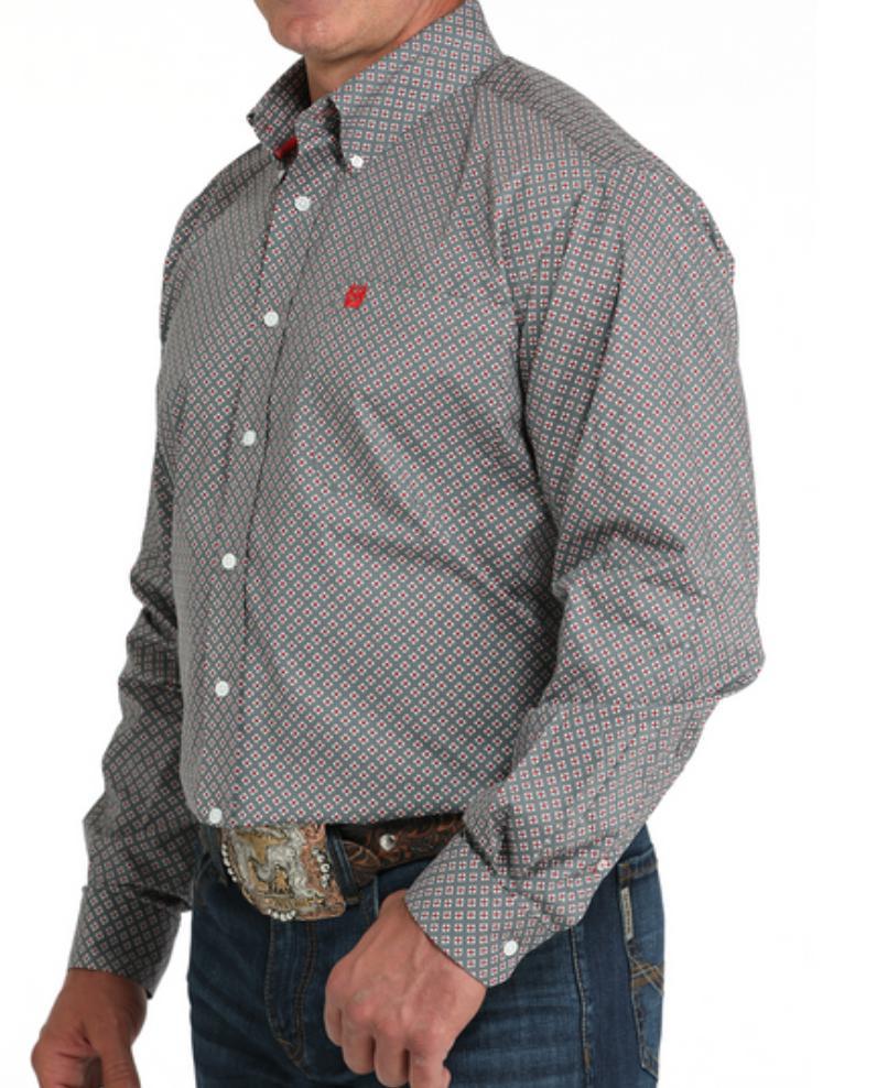 CINCH MEN’S GREY GEOMETRIC PRINT SHIRT | MTW1105985