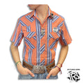 “ Uriel “ |  MEN WRANGLER WESTERN SHIRT PEACH  VINTAGE STRIPES 1075201AA