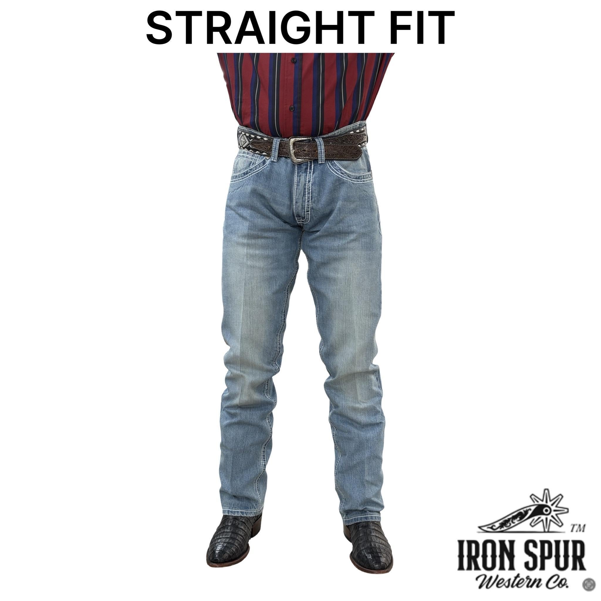 07 | Iron Spur Men’s Straight-Leg Western Jeans – Light Wash