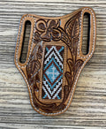 “ JAIME “ |  KNIFE SHEATH WESTERN TOOLED LEATHER  BEADED | IRON SPUR