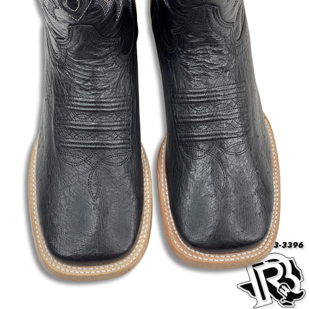 ORIGINAL SOFT OSTRISH | MEN BLACK WESTERN SQUARE TOE BOOTS