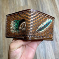 MEN WESTERN BI FOLD WALLET TOOLED LEATHER