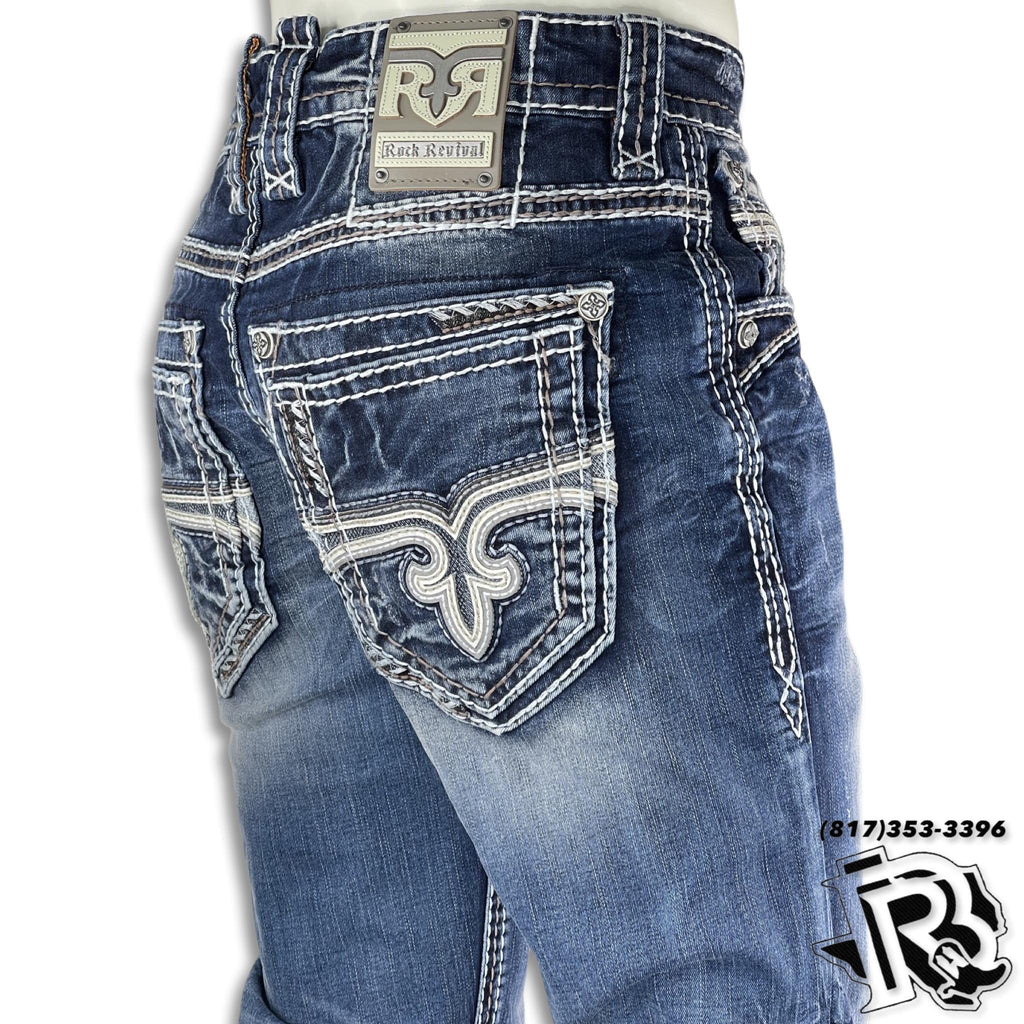 SLIM STRAIGHT | ROCK REVIVAL LIGHT BLUE JEANS ALLOY