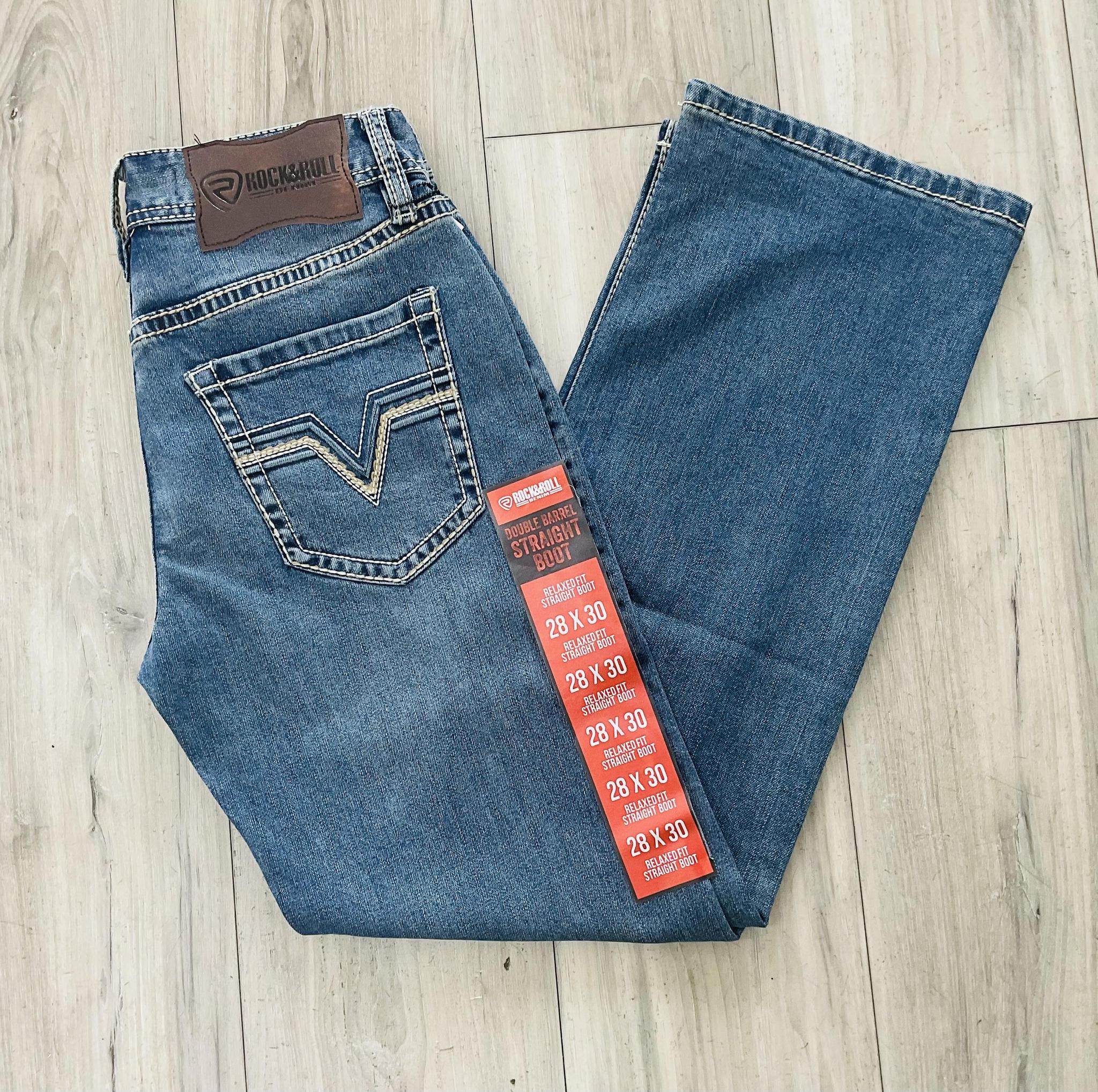 ROCK & ROLL MEN’S RELAXED FIT STRAIGHT BOOT MEDIUM WASH JEANS | BM0SD09113