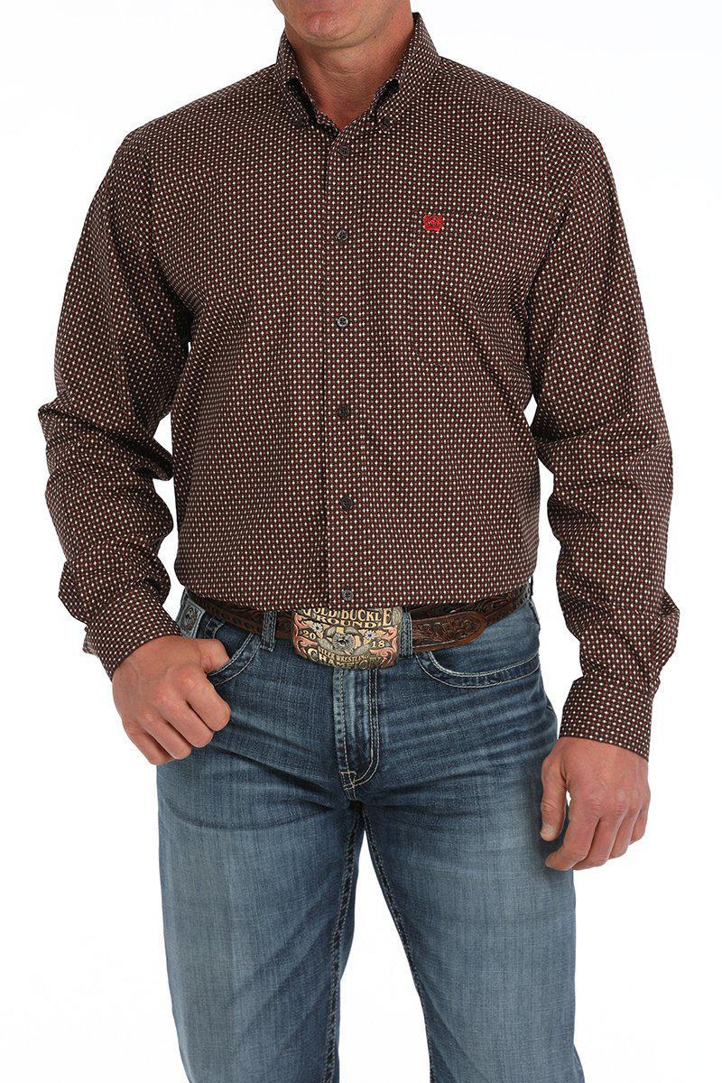 CINCH MEN’S LONG SLEEVE BROWN SHIRT | MTW1105873