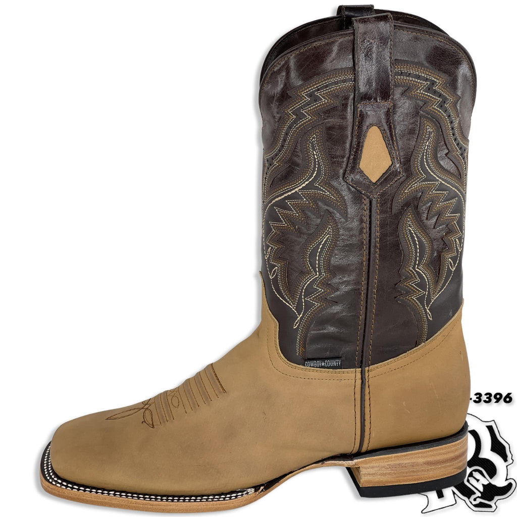 “ Hank “ | Men Western Boots Light Brown Square Toe Leather