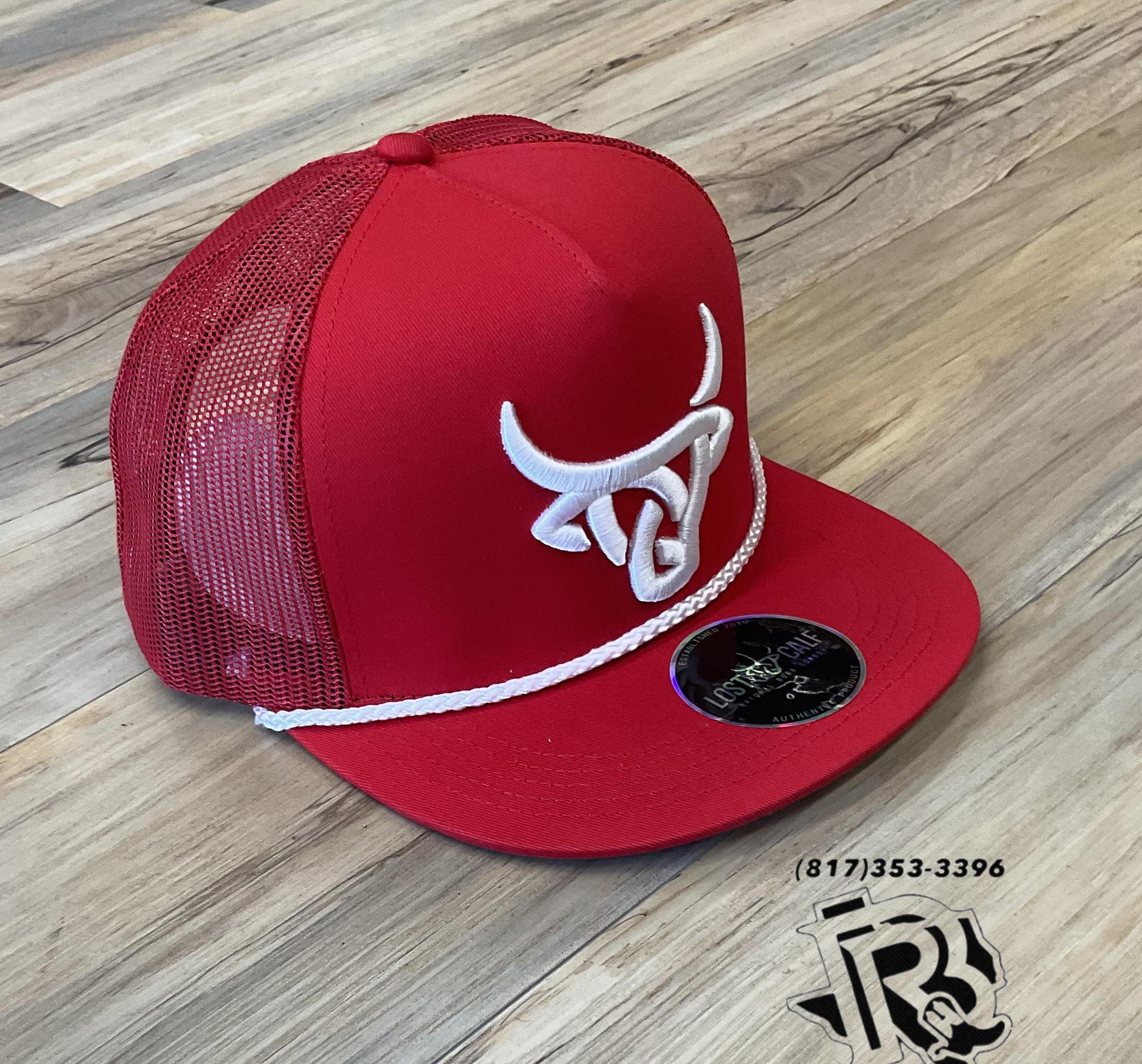 “ JOSE“ | MEN CAP BULL HEAD ROPE HAT RED LOST CALF