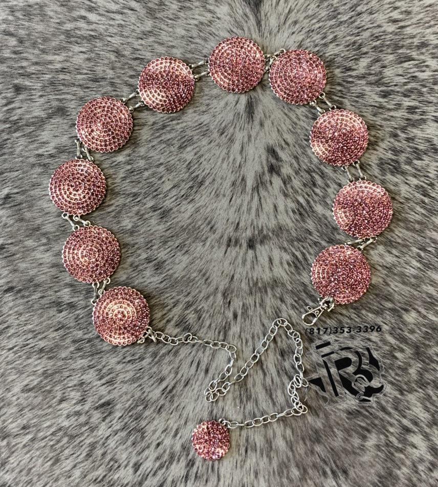 SCARLETT PINK CONCHO BELT