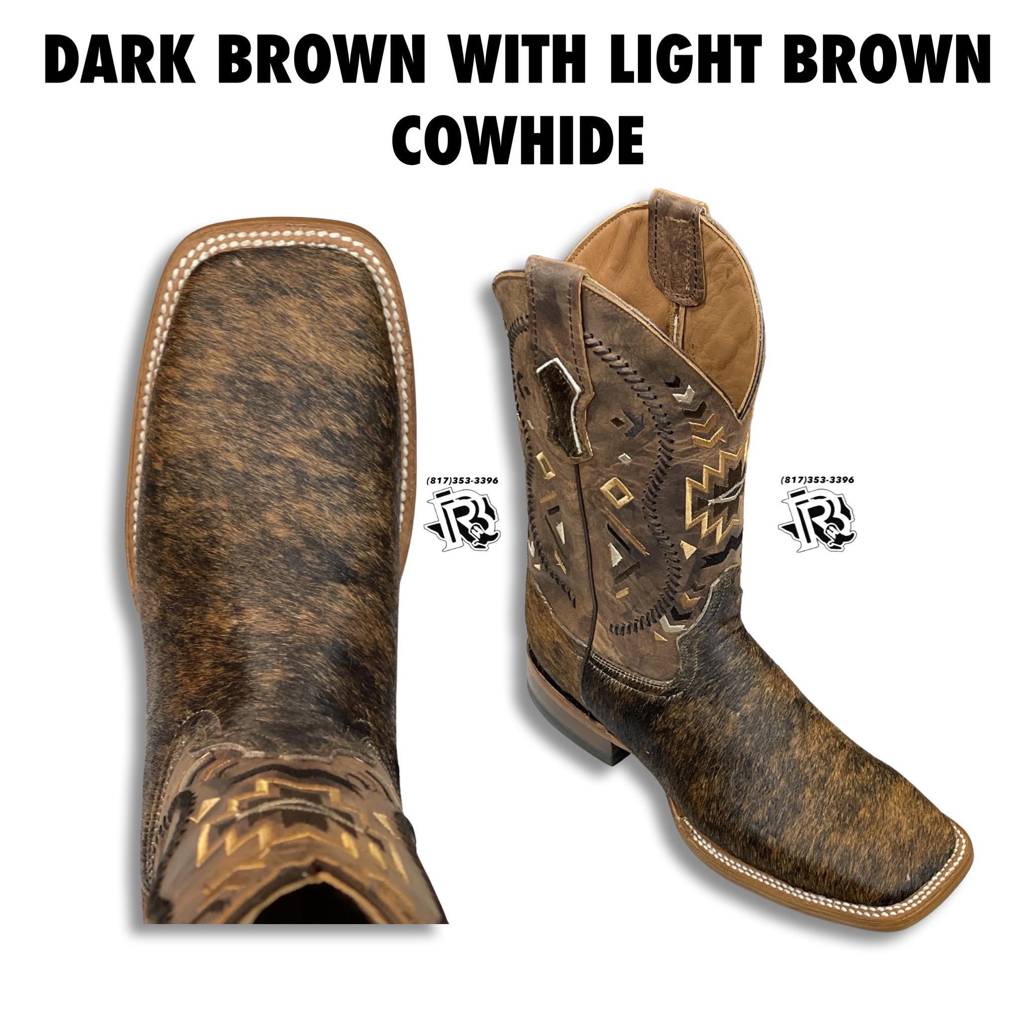 “ Malachi “ | MEN WESTERN SQUARE TOE DARK COWHIDE BOOTS