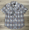ROCK & ROLL MEN’S NATURAL AZTEC PRINTED TEK WESTERN SHORT SLEEVE SHIRT | BMN3S08389