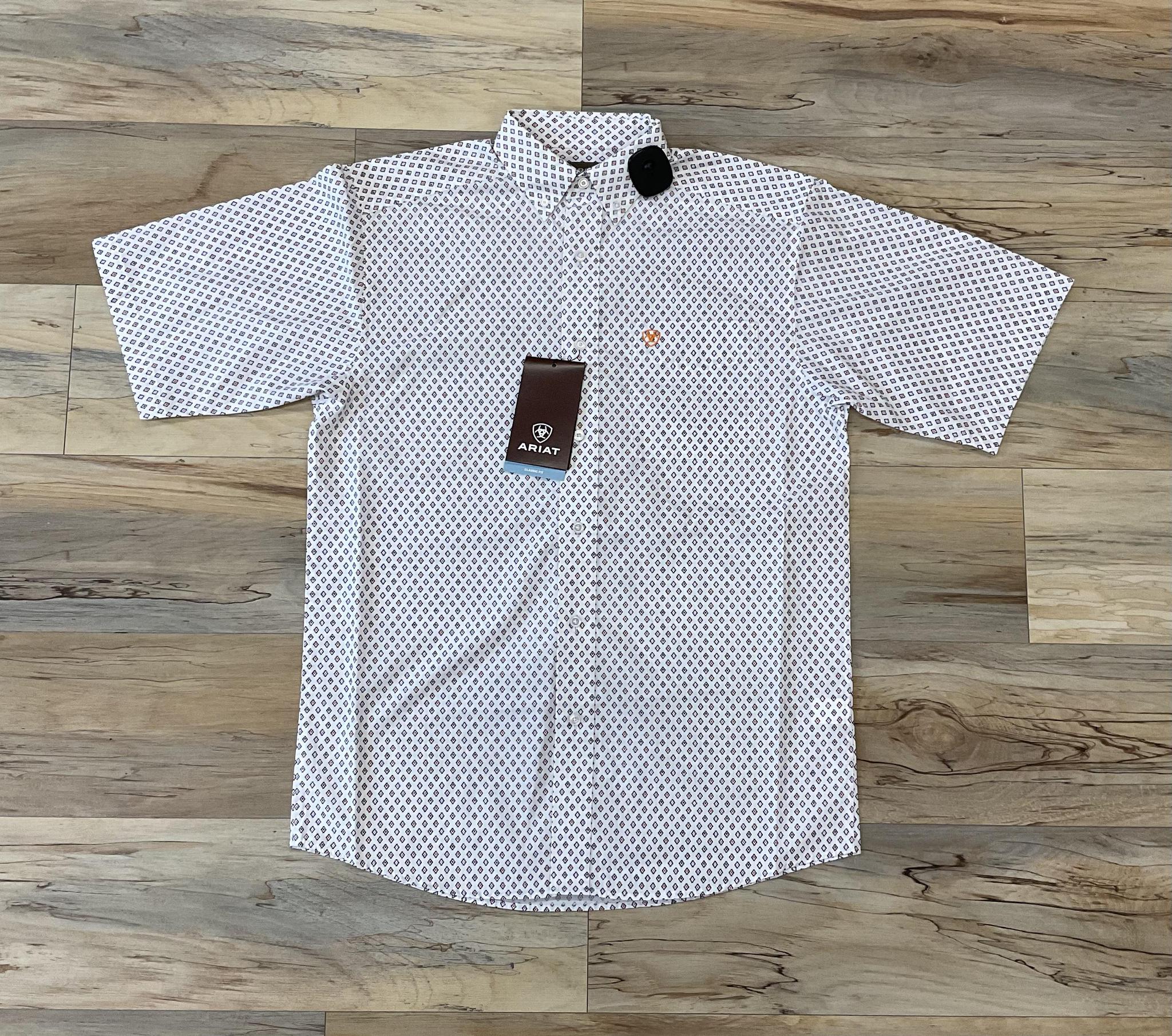 mens mason classic ariat shirt white | 10044987