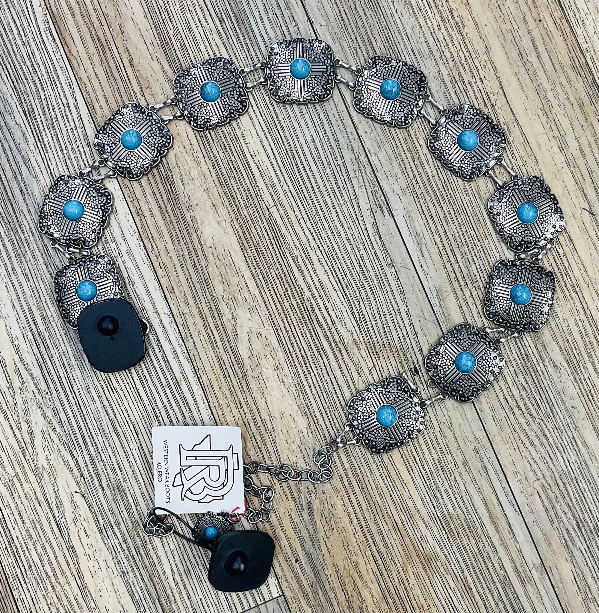 ‘’ISA’’ GIRLS SILVER CONCHO BELT