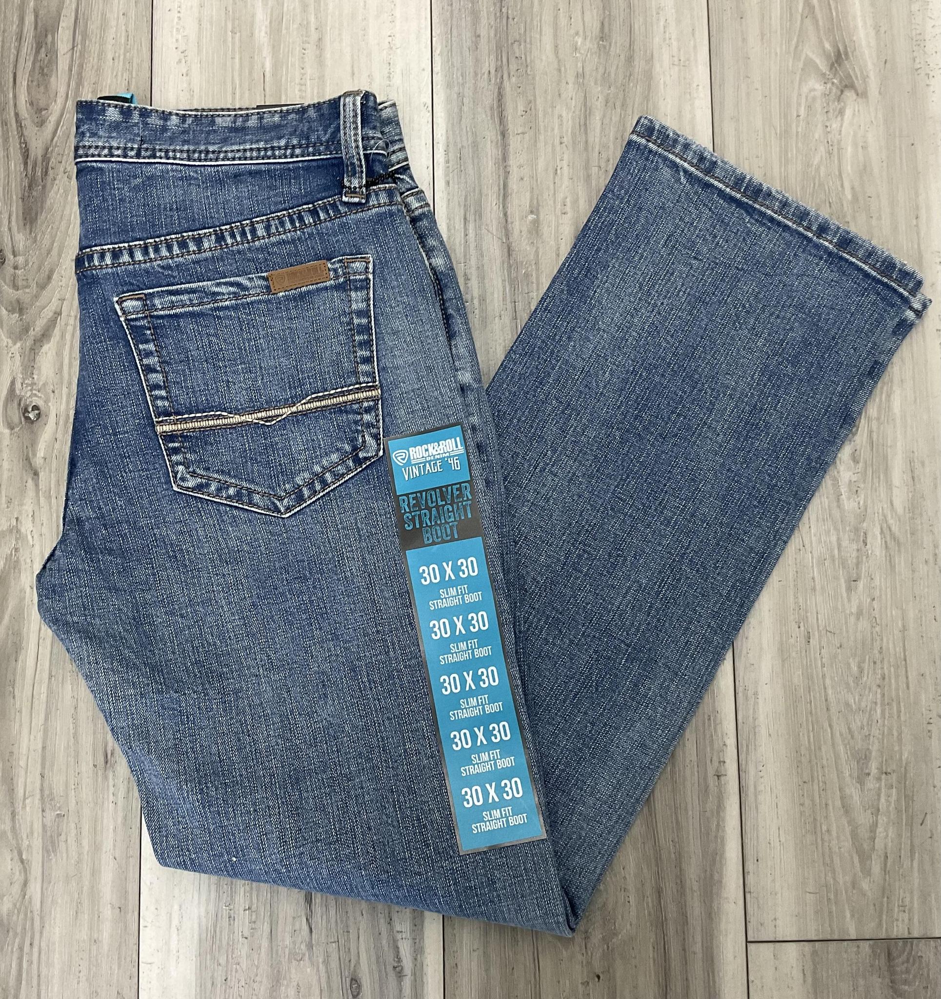 ROCK & ROLL MEN’S LADDER STITCH V46 MEDIUM WASH  SLIM FIT STRAIGHT BOOT JEANS | VM1RD08632