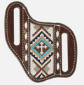 Nocona Knife Sheath Leather Embroidered Cross Embroidery Inlay Brown| 1806602
