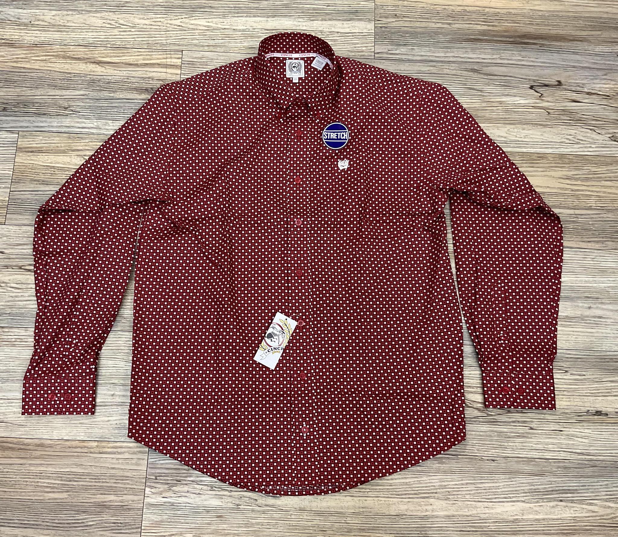CINCH MENS LONG SLEEVE RED SHIRT | MTW1105944