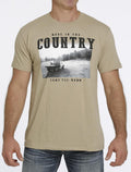 MENS short sleeve tee Heather KHAKI cinch |MTT1690538