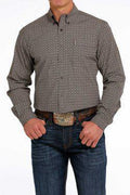 MEN'S MODERN FIT BUTTON-DOWN WESTERN SHIRT - BROWN | MTW1347062