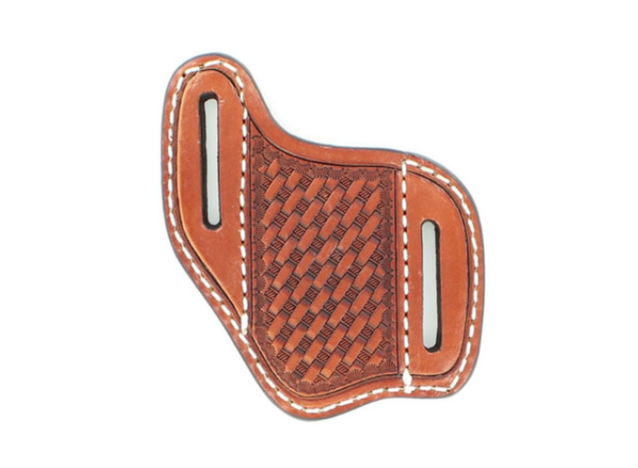 NOCONA BASKET STAMP TAN LEATHER KNIFE SHEATH|1801608