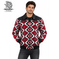 “ Ramsey ” | MENS WOOL AZTEC COAT POWER RIVER SCARLET | PRM092RZZD