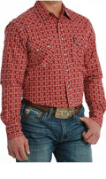 Men’s cinch long sleeve modern red shirt | MTW1301073