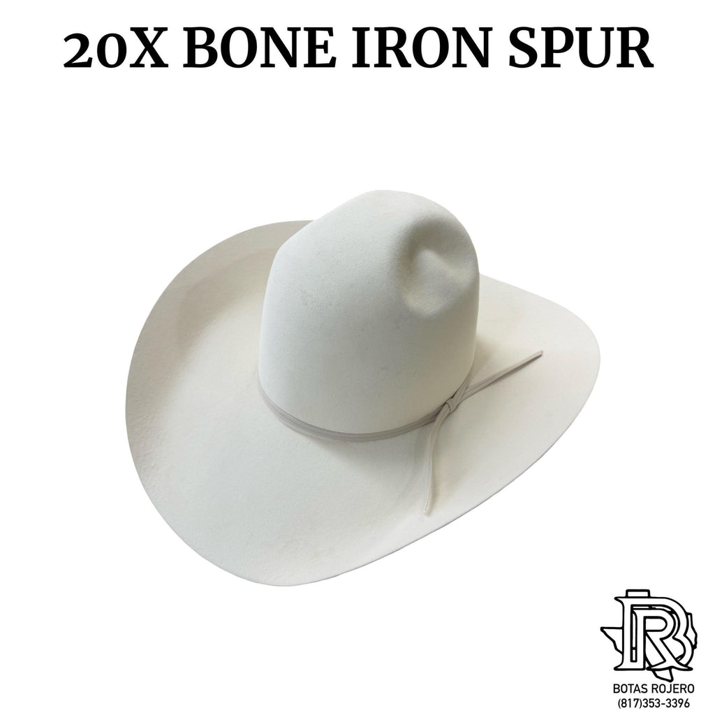 20X BONE IRON SPUR FELT HAT OPEN CROWN 4 1/4
