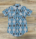 MENS ROCK & ROLL MODERN FIT AZTEC TURQUOISE SHIRT | BMN3S03358