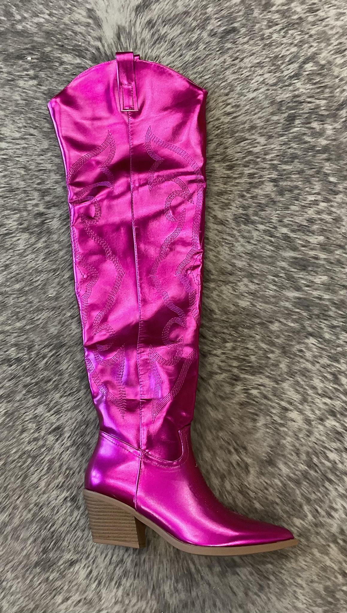 MELANIE METALLIC PINK BOOTS