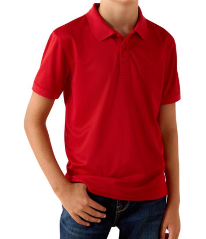 ARIAT TEK POLO SCARLET BOYS POLO |10071421