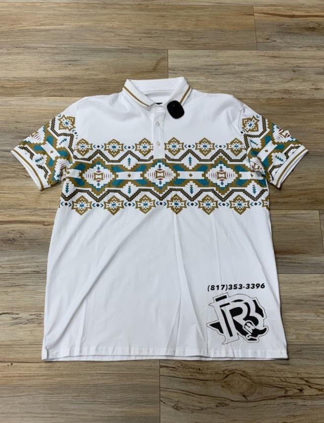 ‘’MARTIN’’ WHITE AZTEC POLO