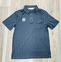 ROCK & ROLL MEN’S STRIPED WESTERN CHARCOAL POLO |BM51T09592
