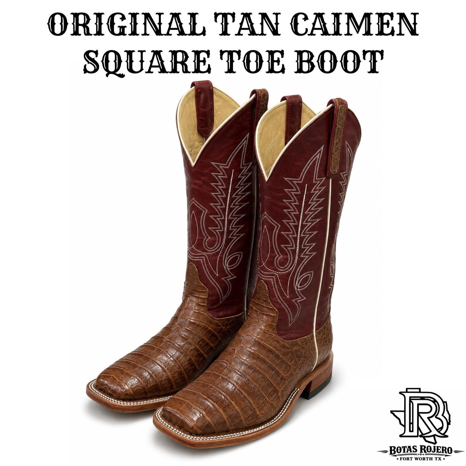 “ Henry “ | ANDERSON BEAN WESTERN BOOTS SQUARE ORIGNAL TAN CAIMAN  POST OAK