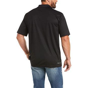 MEN'S ARIAT BLACK AND GREY COLOR BLOCK POLO | 10039802