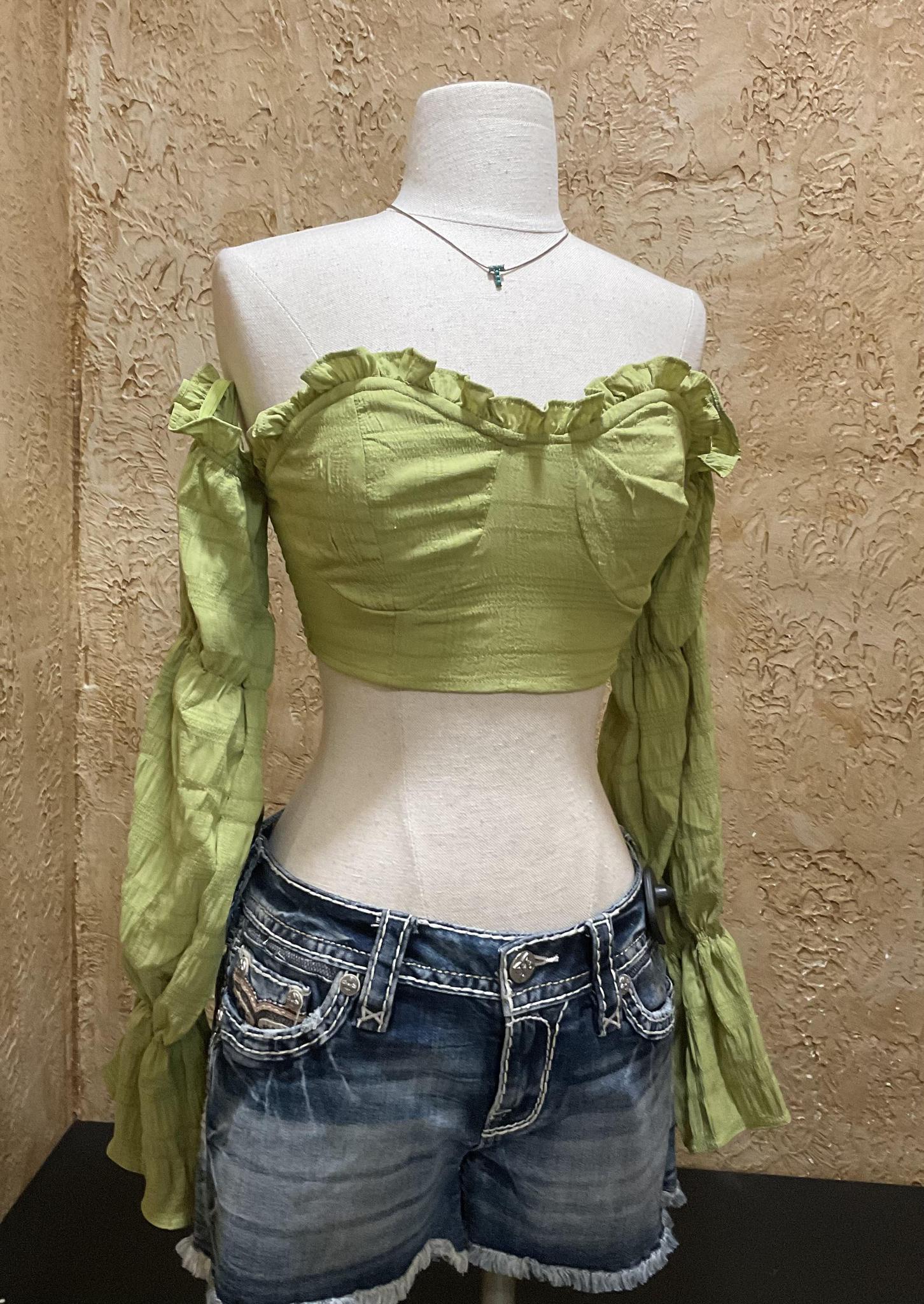 Daisy green crop top