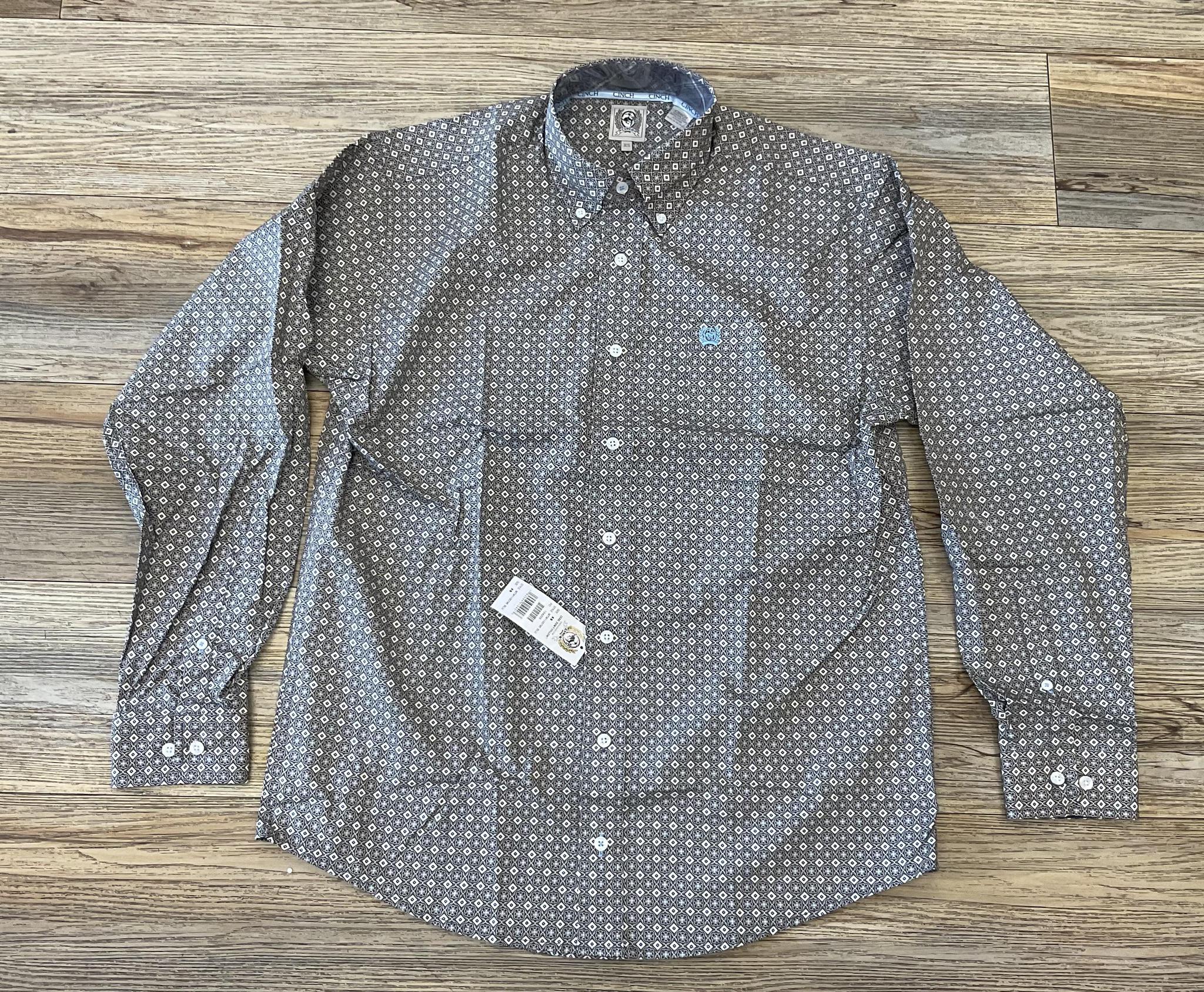 Mens Cinch blue long sleeve shirt | MTW1105790