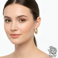 HEXAGON SHAPE GOLD PLATED EARRINGS