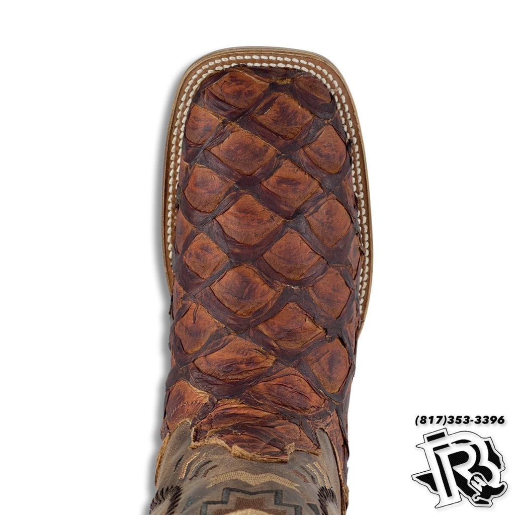 PIRARUCU (fish) BRANDY ORIGNAL | MEN SQUARE TOE WESTERN BOOTS STYLE | Thr5040