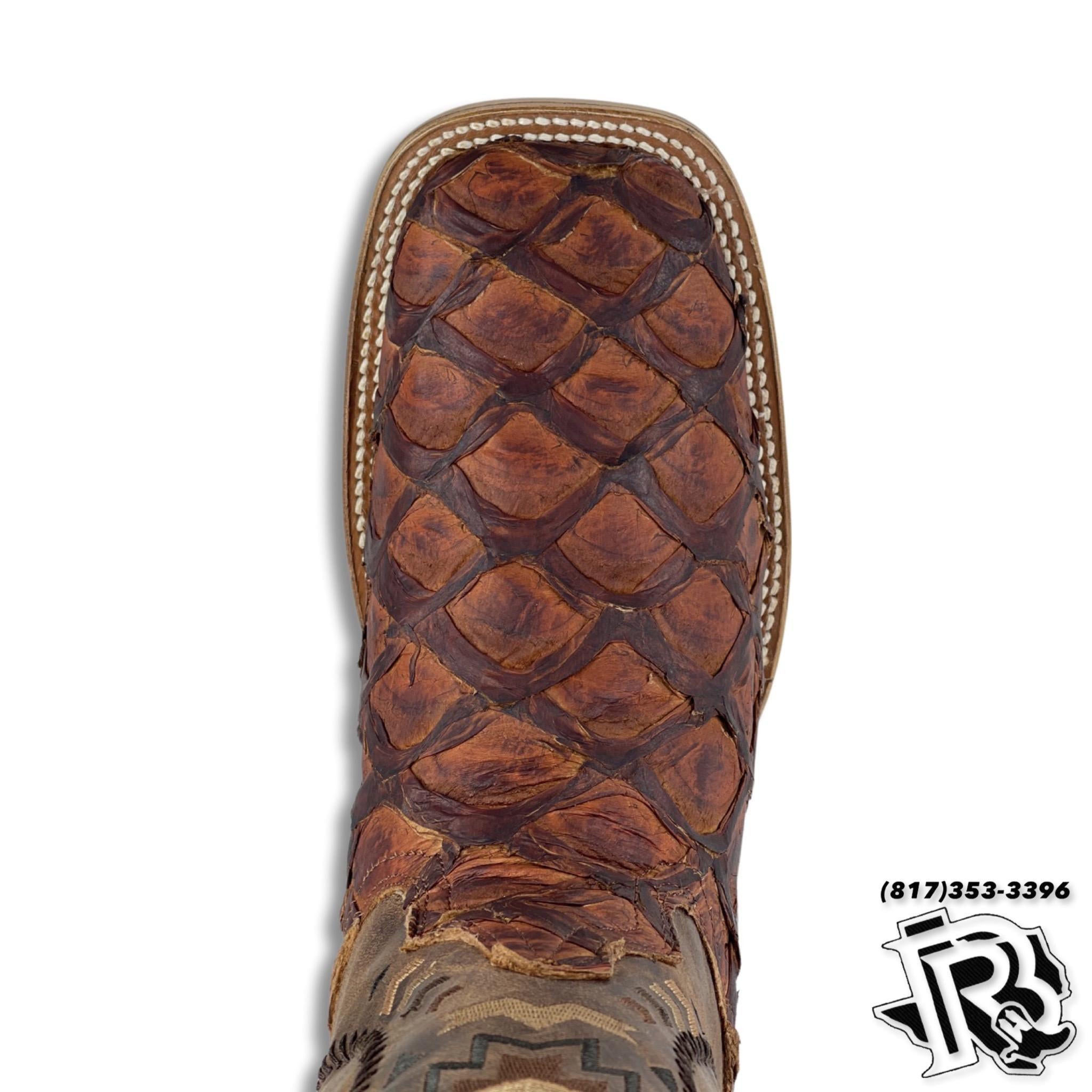 PIRARUCU (fish) BRANDY ORIGNAL | MEN SQUARE TOE WESTERN BOOTS STYLE | Thr5040