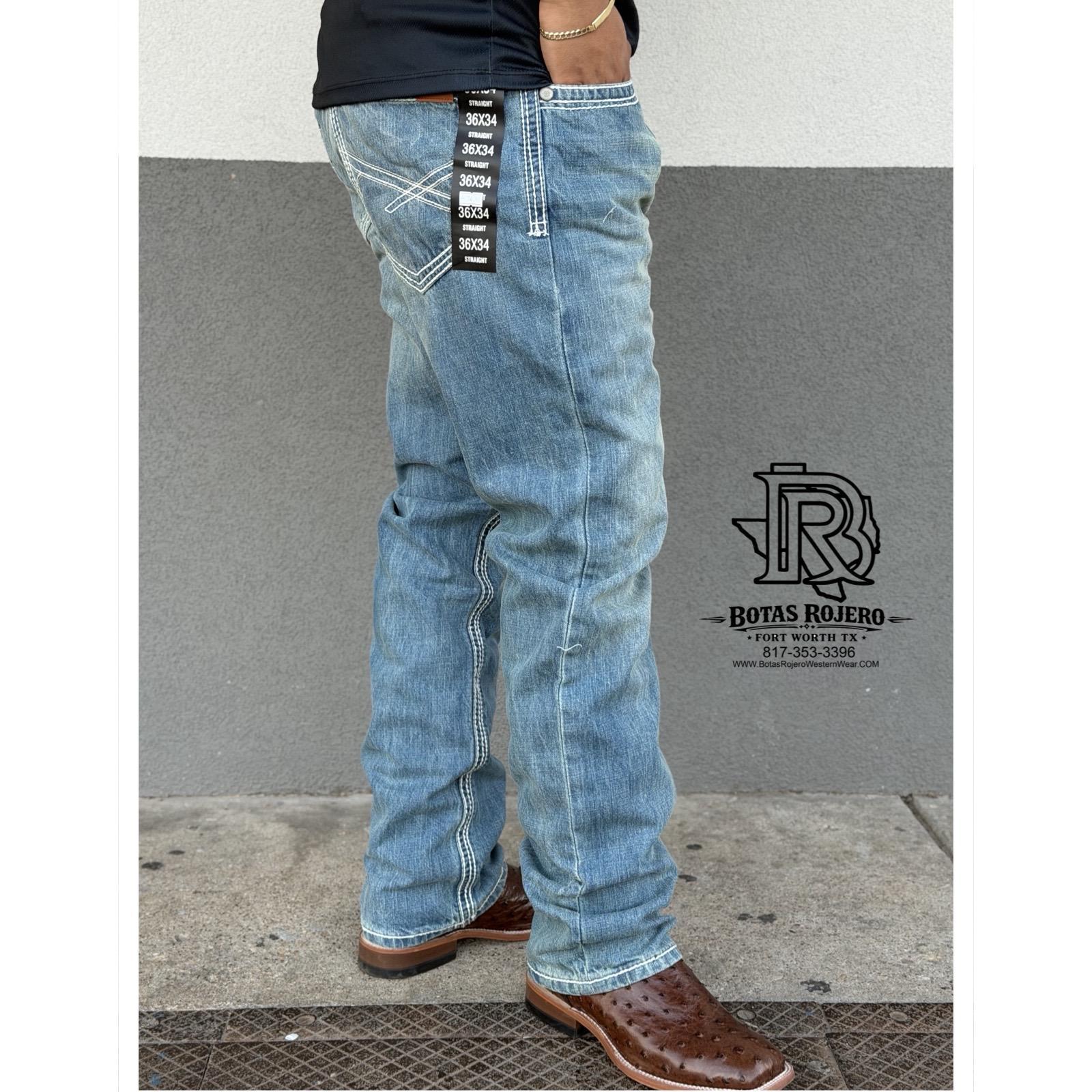 06 | Iron Spur Men’s Straight-Leg Western Jeans – Light Blue