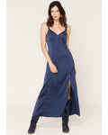 ROCK & ROLL WOMEN BUCKLE MAXI NAVY DRESS | BWD1R09397